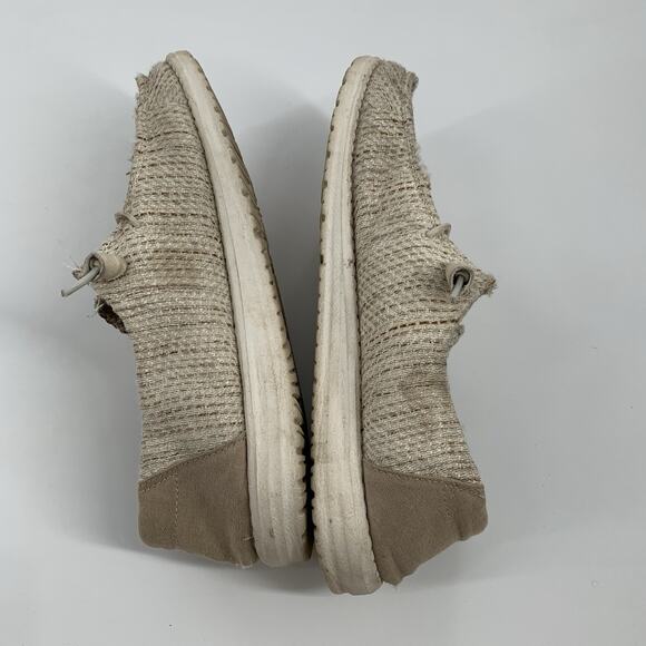 Hey Dude Wendy Canvas Slip On Loafers Flats Size 10 Womens Cream Beige Comfort - Picture 5 of 8